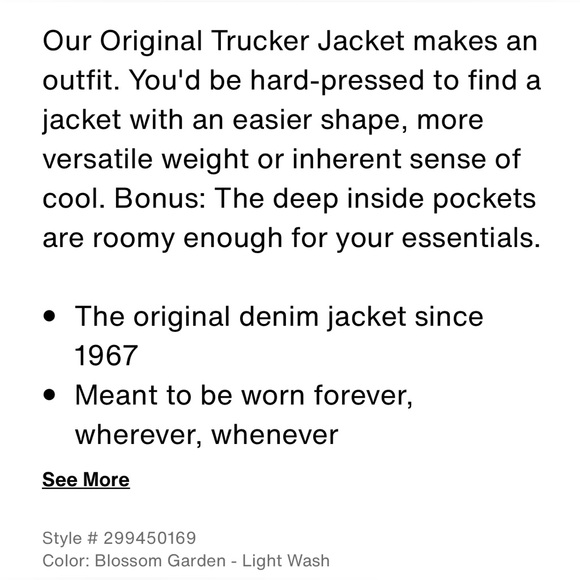 Levi’s Original Trucker Jacket Floral Size M NWT 🌸 - Picture 5 of 12